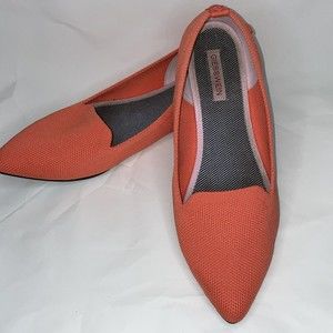 Giesswein Pointed Flat Knit Breathable Soft Sole Orange Shoes Size US 9- EU 40